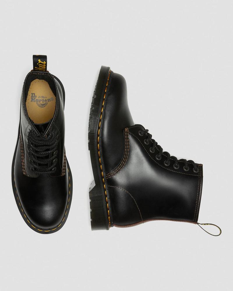 Dr Martens 1460 Men's Abruzzo Leren Veterlaarzen Heren Zwart Bruin | NL 291ILH